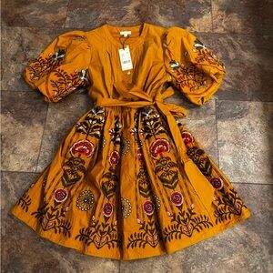 Brand New Embroidered Mustard A Loves A Dress